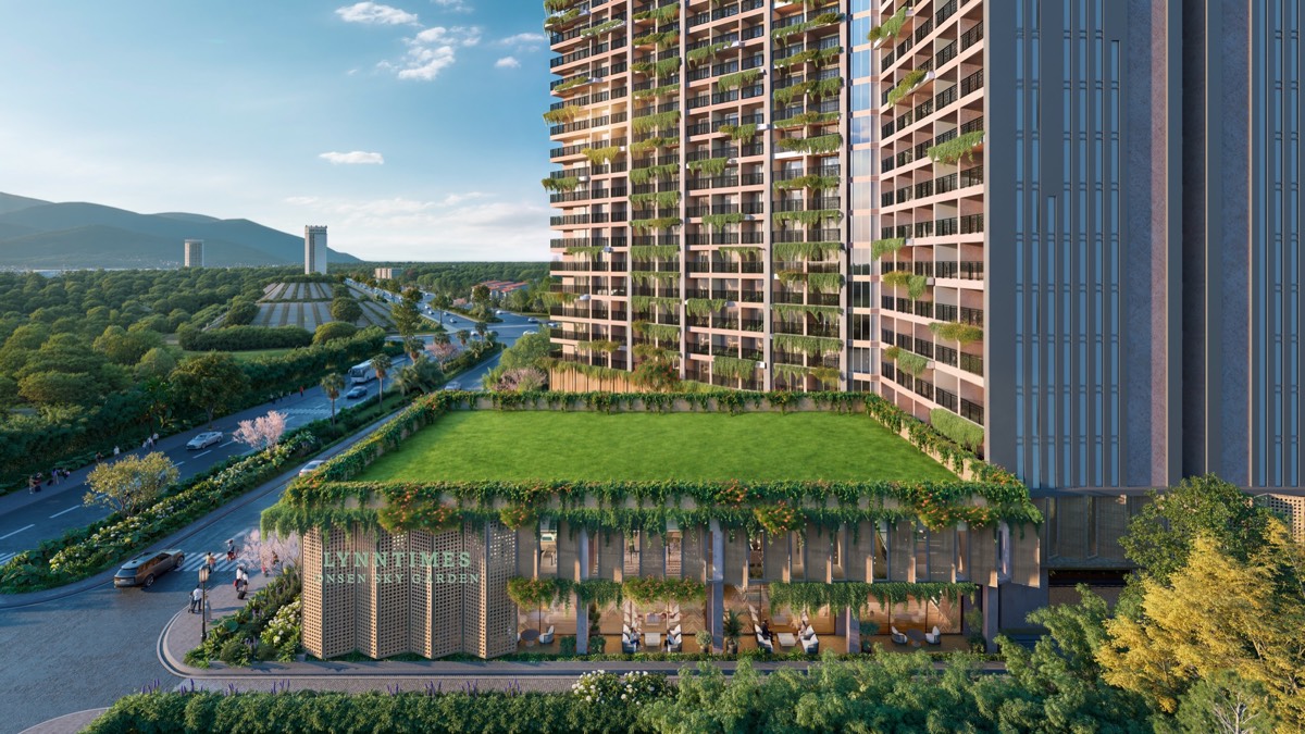 Phối cảnh vườn cảnh quan trên khối đế
